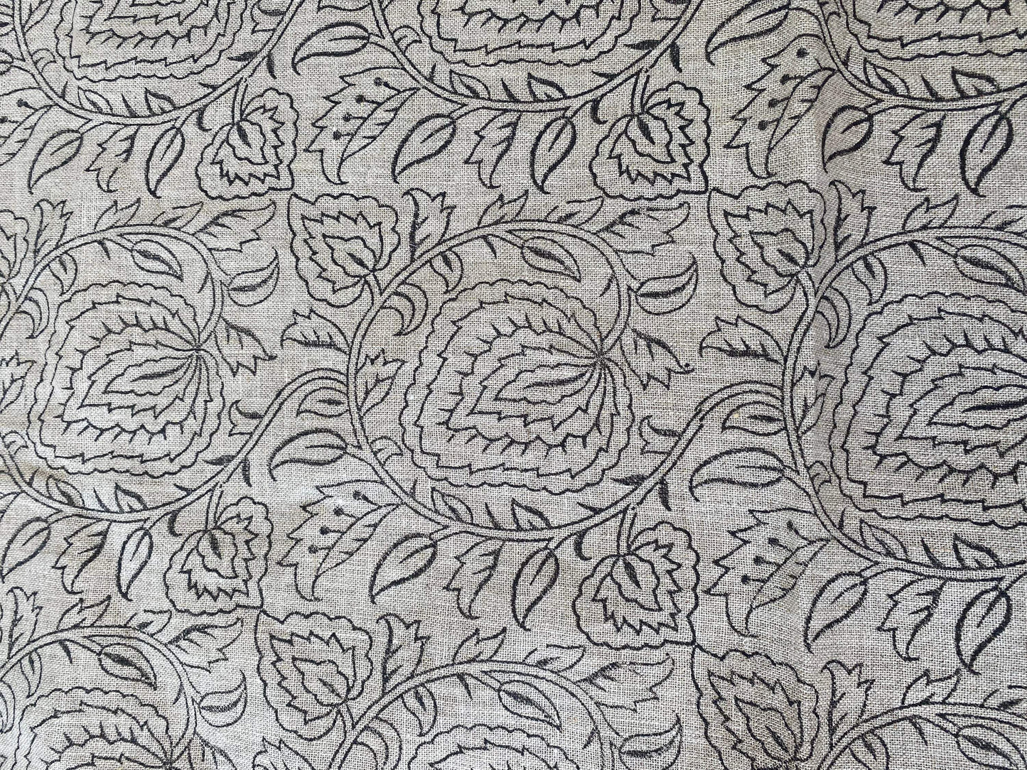 NORA || Indian Hand Block Print Fabric, Indian Linen Fabric, Block Print Fabric, Designer Floral Printing Fabric, Upholstery fabric, - Maple Village Lane