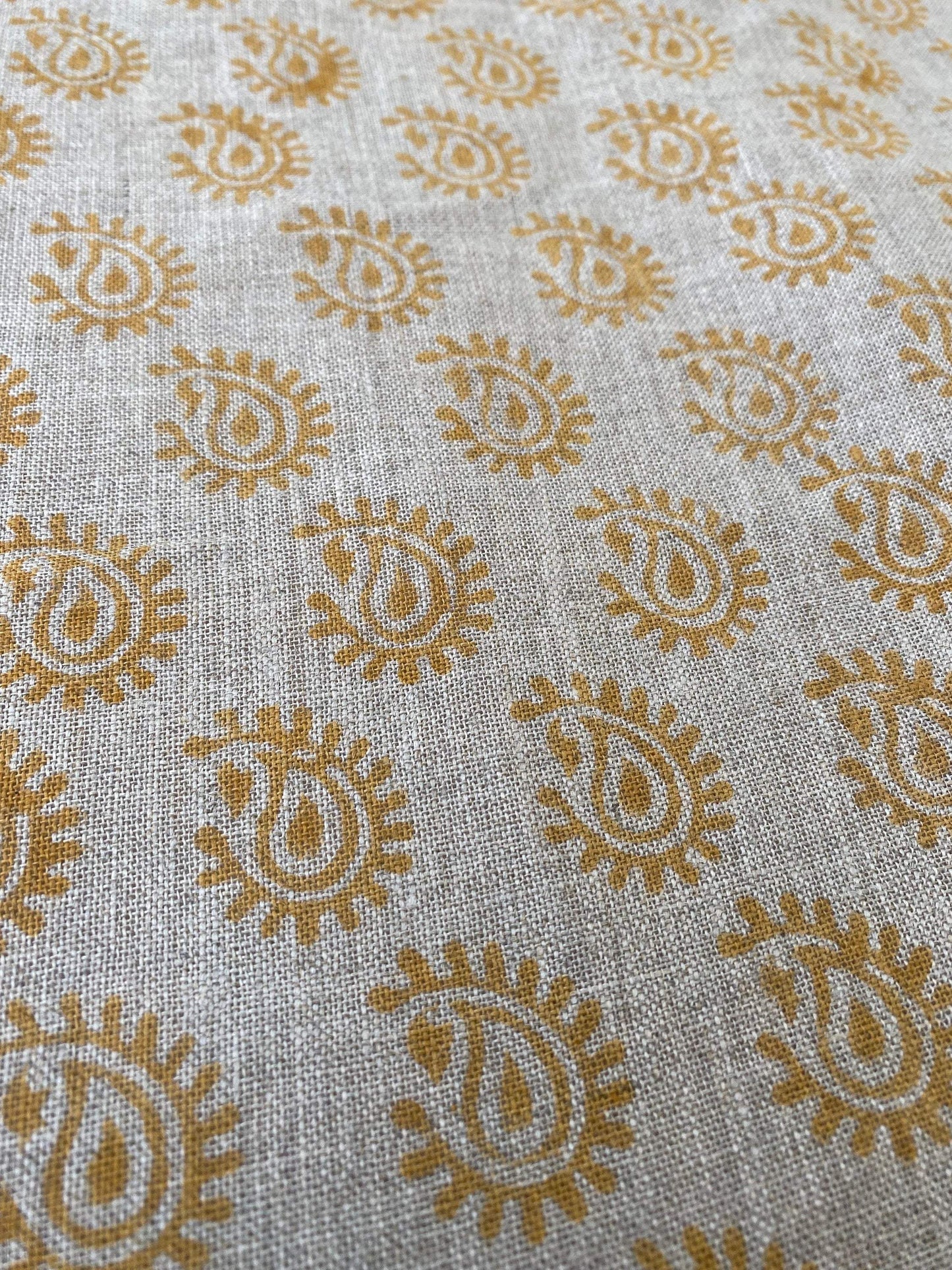 TATULLA || Indian Hand Block Print Fabric, Indian Linen Fabric, Block Print Fabric, Designer Floral Printing Fabric, Upholstery fabric, - Maple Village Lane