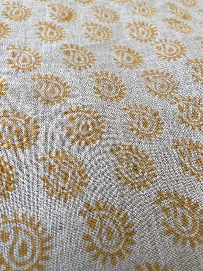 TATULLA || Indian Hand Block Print Fabric, Indian Linen Fabric, Block Print Fabric, Designer Floral Printing Fabric, Upholstery fabric, - Maple Village Lane