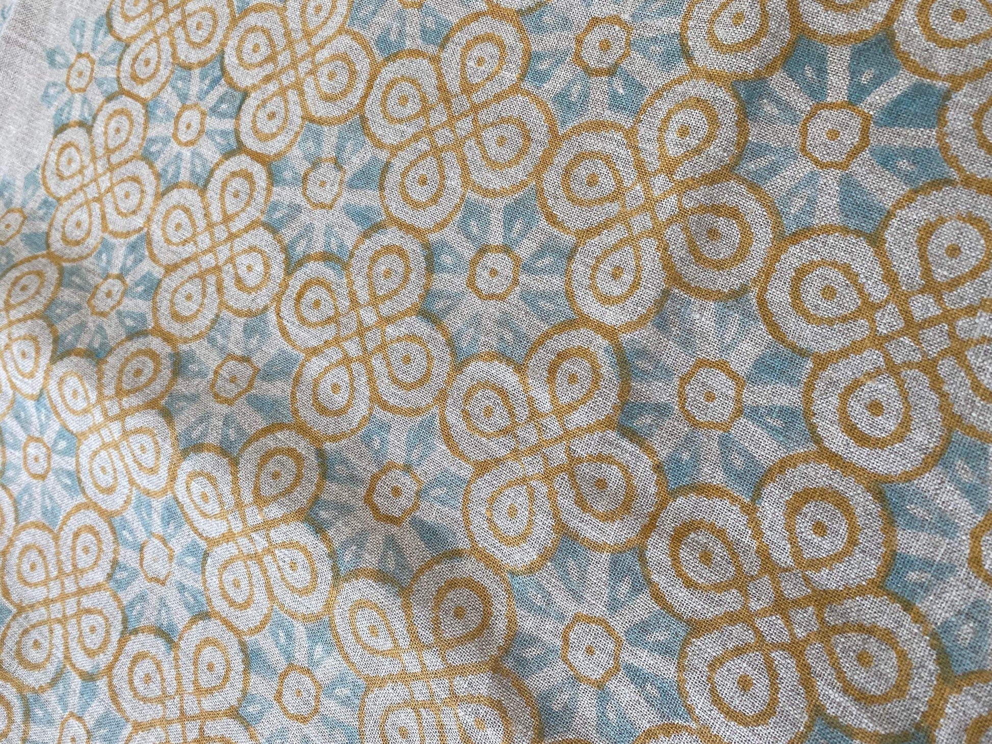 ROUNDED || Indian Hand Block Print Fabric, Indian Linen Fabric, Block Print Fabric, Designer Floral Printing Fabric, Upholstery fabric, - Maple Village Lane