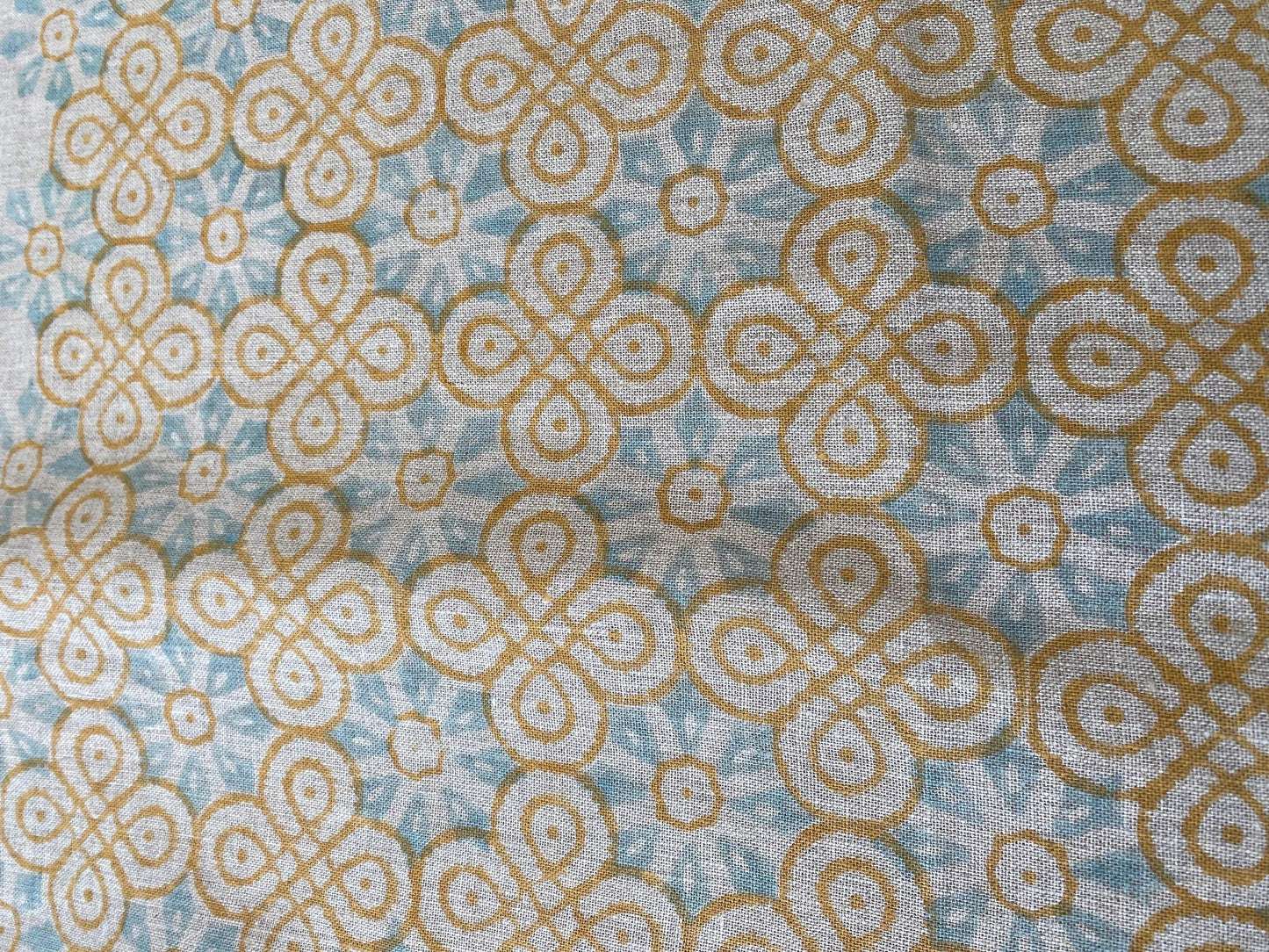 ROUNDED || Indian Hand Block Print Fabric, Indian Linen Fabric, Block Print Fabric, Designer Floral Printing Fabric, Upholstery fabric, - Maple Village Lane