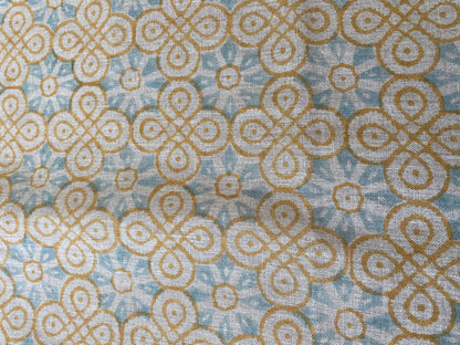 ROUNDED || Indian Hand Block Print Fabric, Indian Linen Fabric, Block Print Fabric, Designer Floral Printing Fabric, Upholstery fabric, - Maple Village Lane