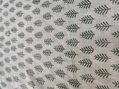 LEAFFRON || Indian Hand Block Print Fabric, Indian Linen Fabric, Block Print Fabric, Designer Floral Printing Fabric, Upholstery fabric, - Maple Village Lane