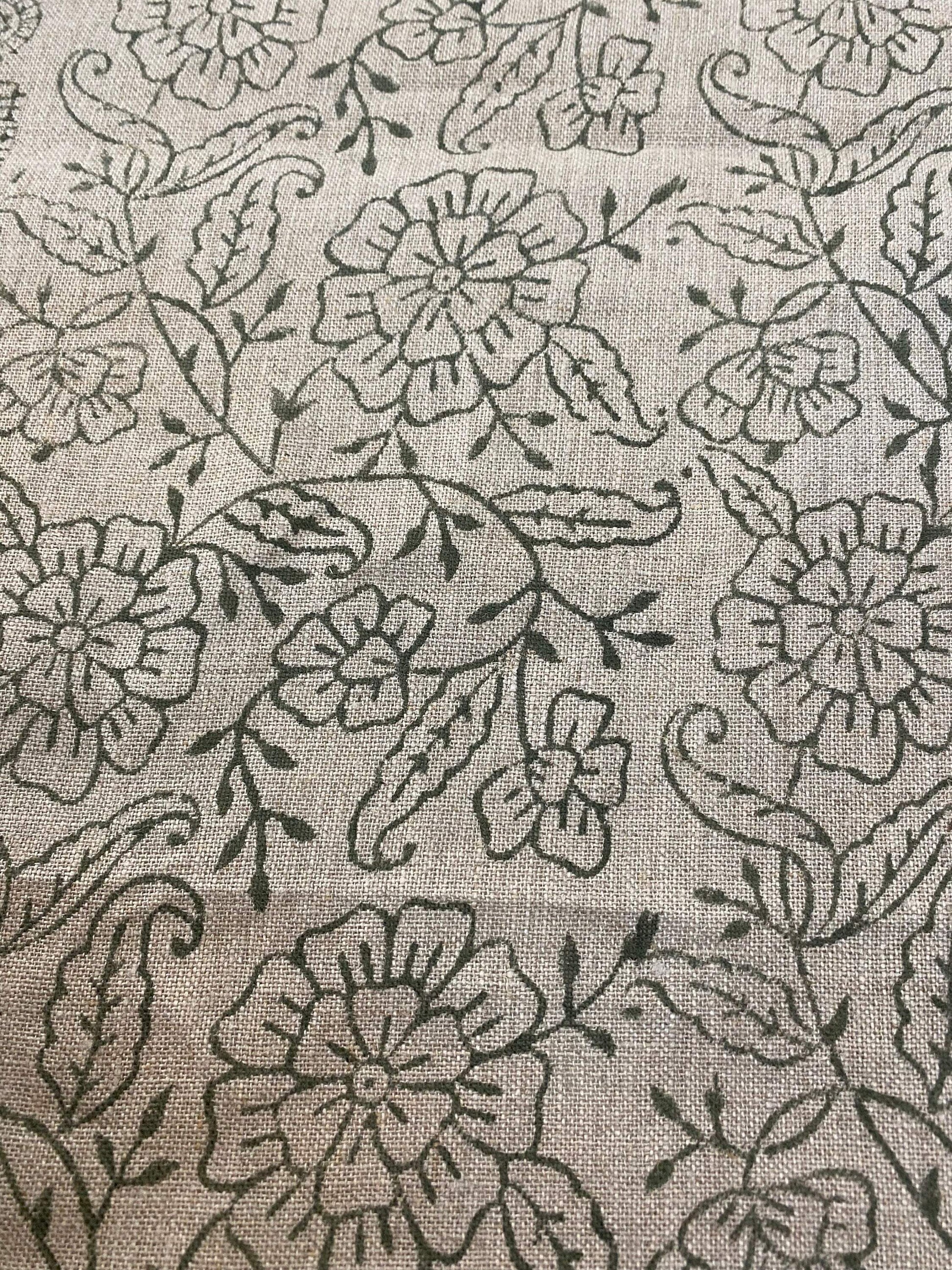 AGIRR || Indian Hand Block Print Fabric, Indian Linen Fabric, Block Print Fabric, Designer Floral Printing Fabric, Upholstery fabric, Pillow - Maple Village Lane