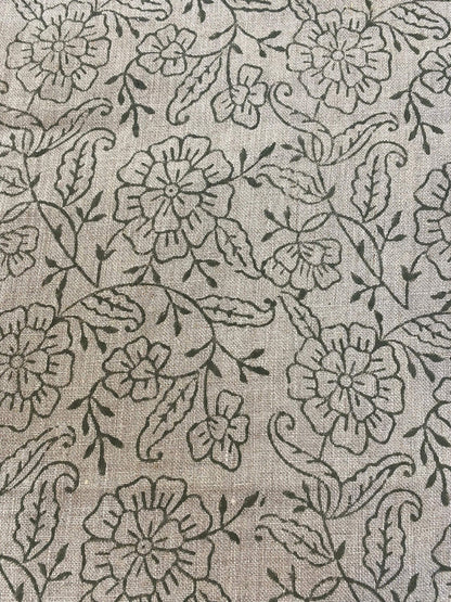 AGIRR || Indian Hand Block Print Fabric, Indian Linen Fabric, Block Print Fabric, Designer Floral Printing Fabric, Upholstery fabric, Pillow - Maple Village Lane