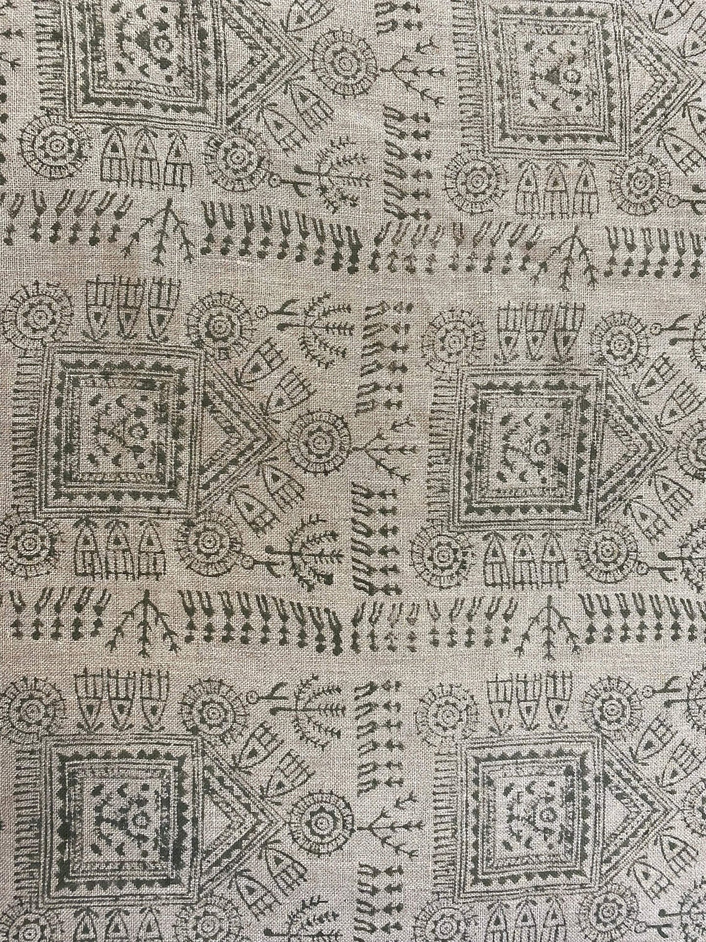 MUGHALL || Indian Hand Block Print Fabric, Indian Linen Fabric, Block Print Fabric, Designer Floral Printing Fabric, Upholstery fabric, - Maple Village Lane