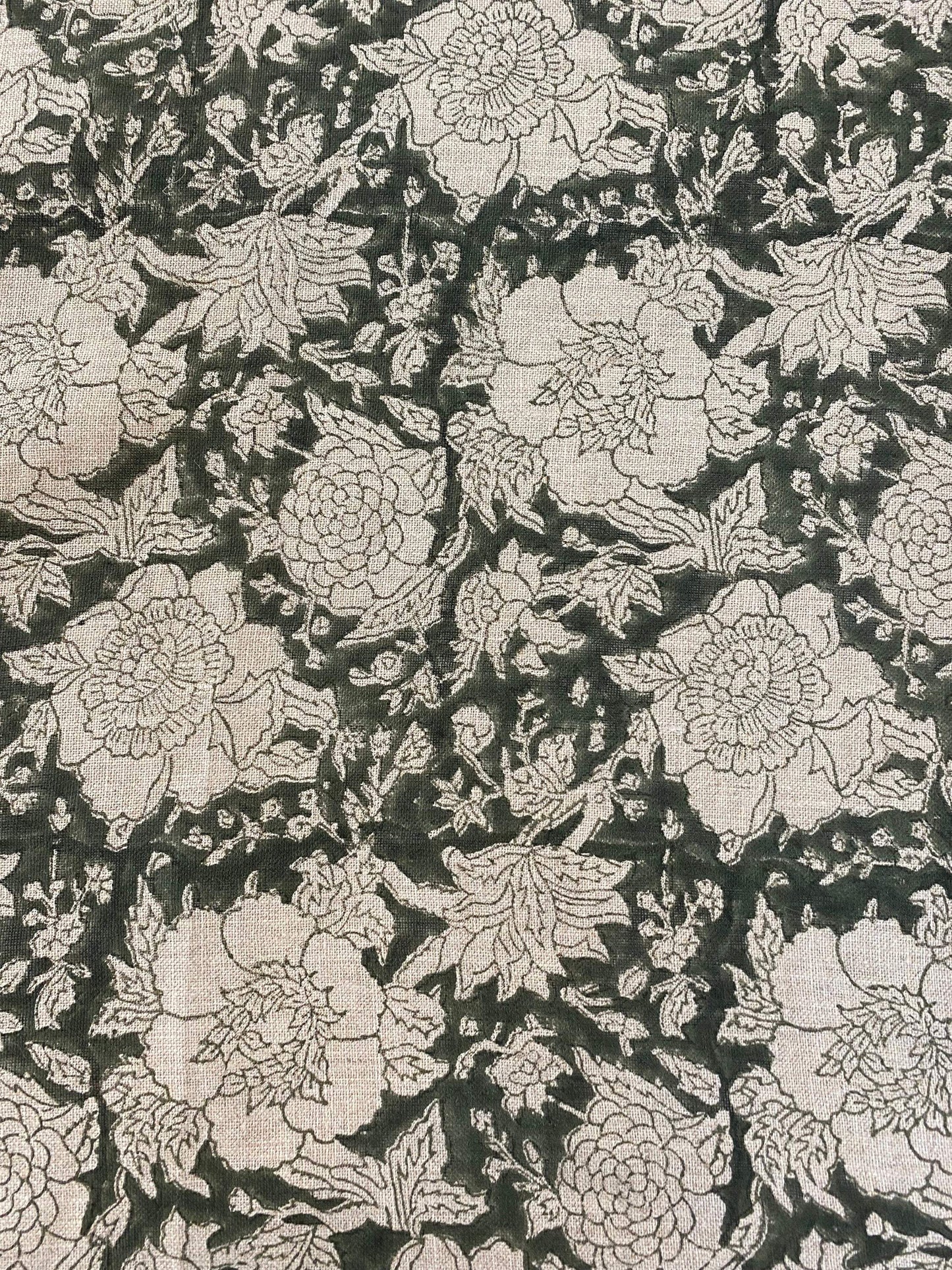 HUNNY || Indian Hand Block Print Fabric, Indian Linen Fabric, Block Print Fabric, Designer Floral Printing Fabric, Upholstery fabric, Pillow - Maple Village Lane