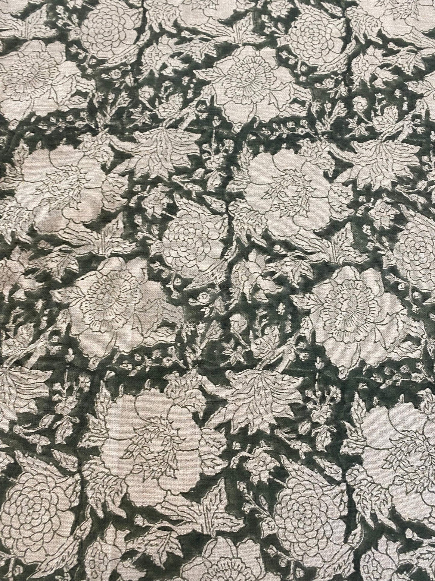 HUNNY || Indian Hand Block Print Fabric, Indian Linen Fabric, Block Print Fabric, Designer Floral Printing Fabric, Upholstery fabric, Pillow - Maple Village Lane