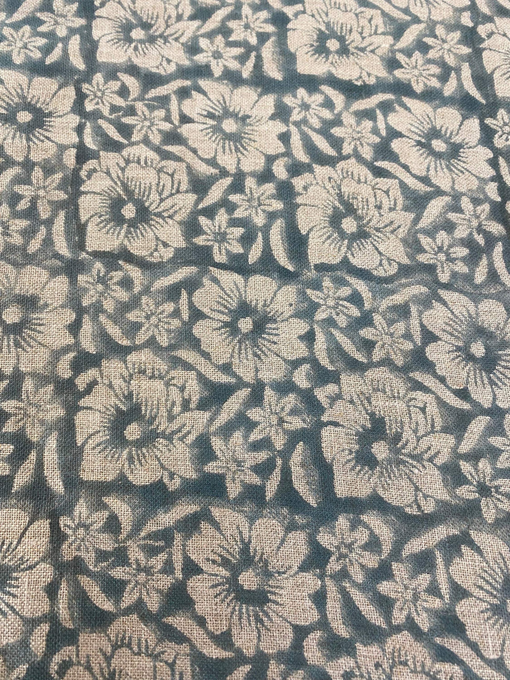 ZAFFRA || Indian Hand Block Print Fabric, Indian Linen Fabric, Block Print Fabric, Designer Floral Printing Fabric, Upholstery fabric, - Maple Village Lane