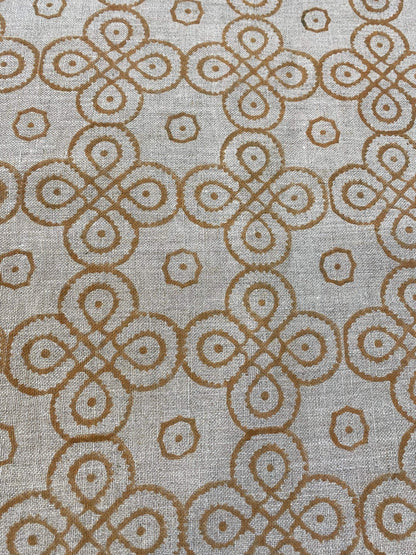 ROUNDED || Indian Hand Block Print Fabric, Indian Linen Fabric, Block Print Fabric, Designer Floral Printing Fabric, Upholstery fabric, - Maple Village Lane