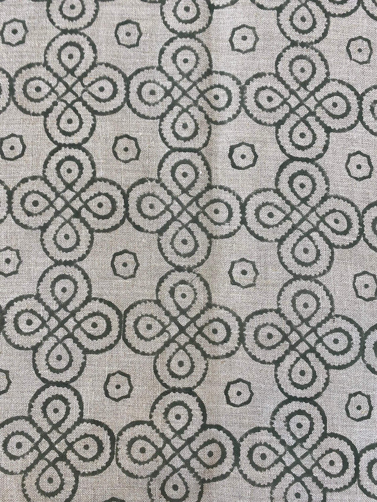 ROUNDED || Indian Hand Block Print Fabric, Indian Linen Fabric, Block Print Fabric, Designer Floral Printing Fabric, Upholstery fabric, - Maple Village Lane