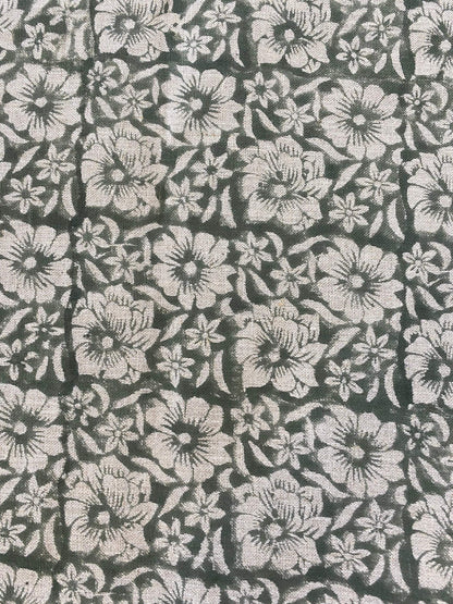 ZAFFRA || Indian Hand Block Print Fabric, Indian Linen Fabric, Block Print Fabric, Designer Floral Printing Fabric, Upholstery fabric, - Maple Village Lane