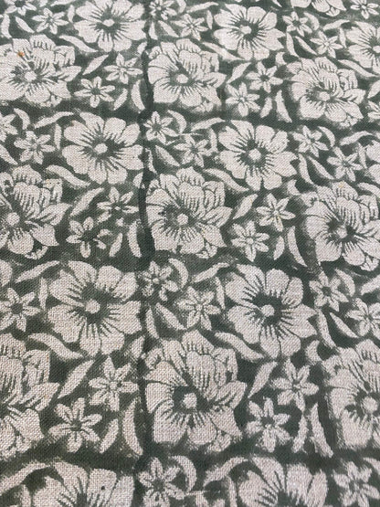 ZAFFRA || Indian Hand Block Print Fabric, Indian Linen Fabric, Block Print Fabric, Designer Floral Printing Fabric, Upholstery fabric, - Maple Village Lane