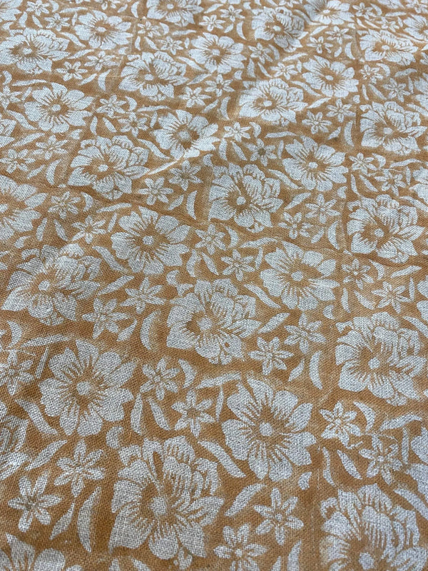 ZAFFRA Hand Block Print Designer Linen Fabric For Upholstery, Curtains