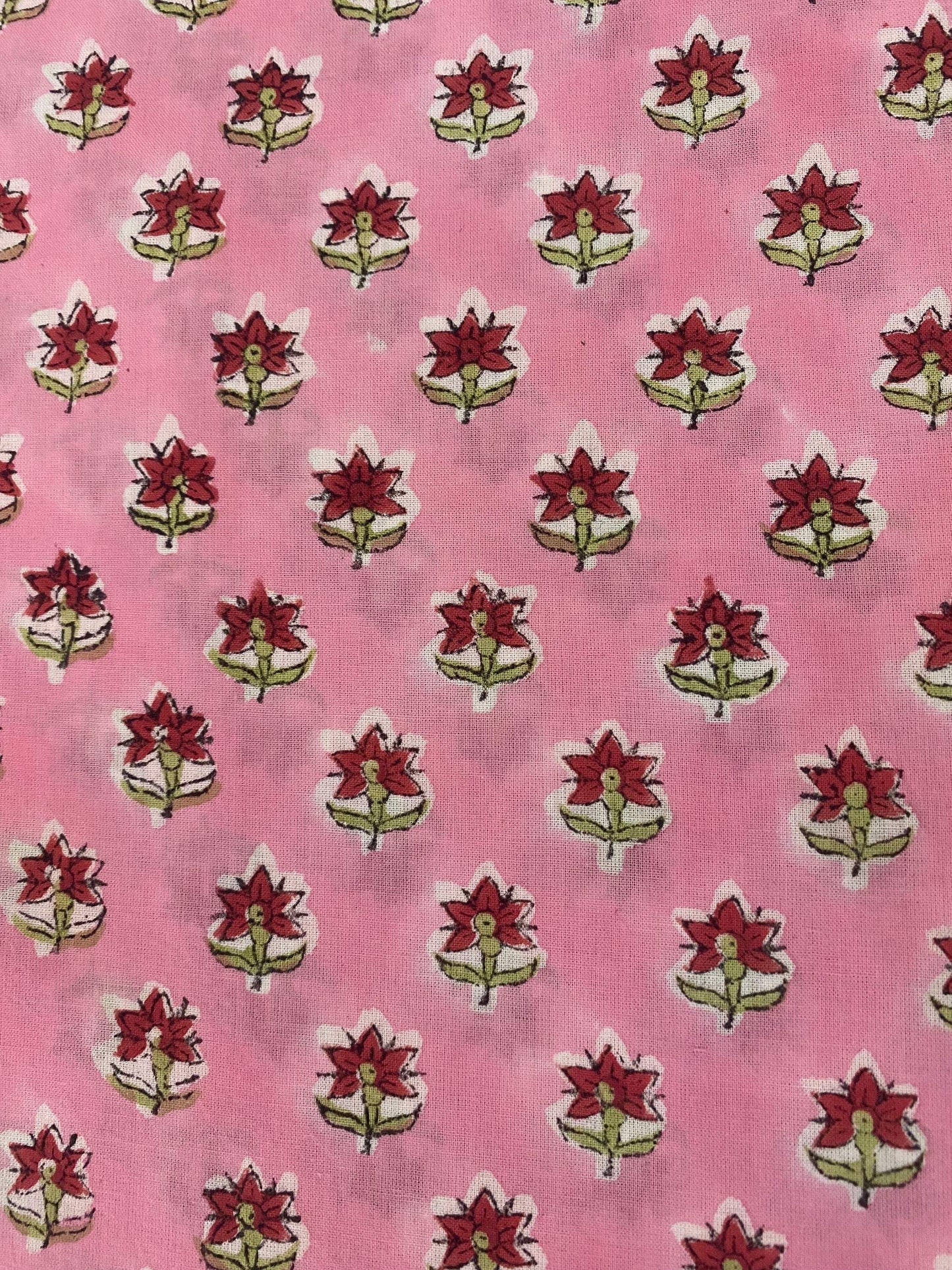 Indian Cotton Block Print Fabric by the Yard -Sewing and Quilting Fabric - Maple Village Lane