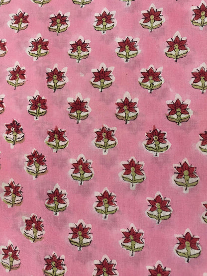 Indian Cotton Block Print Fabric by the Yard -Sewing and Quilting Fabric - Maple Village Lane