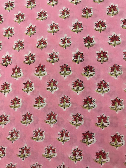 Indian Cotton Block Print Fabric by the Yard -Sewing and Quilting Fabric - Maple Village Lane