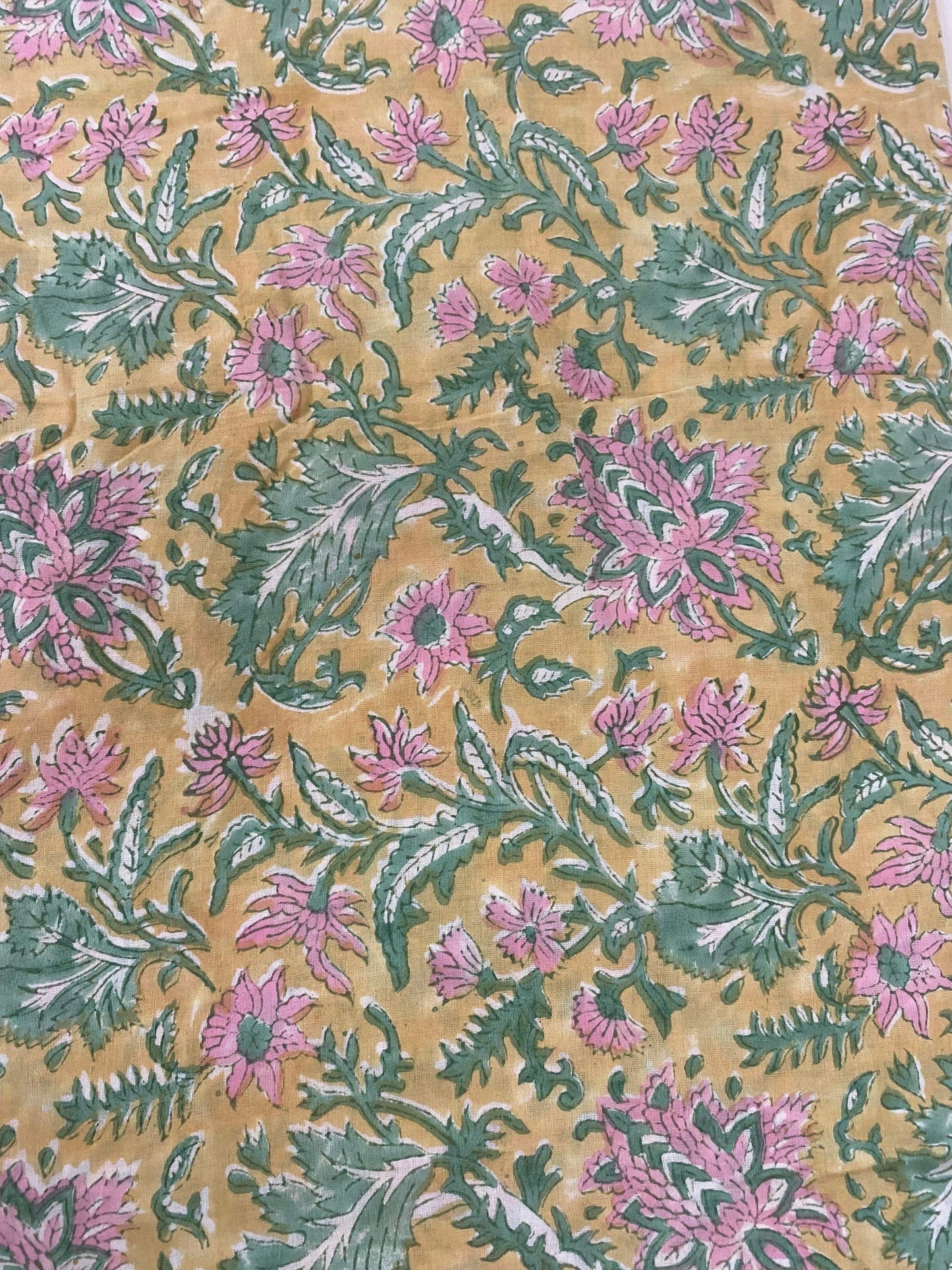 Indian Cotton Block Print Fabric by the Yard -Sewing and Quilting Fabric - Maple Village Lane