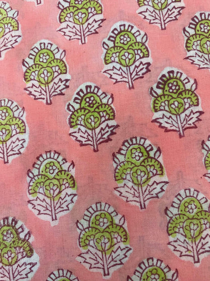 Indian Cotton Block Print Fabric by the Yard -Sewing and Quilting Fabric - Maple Village Lane