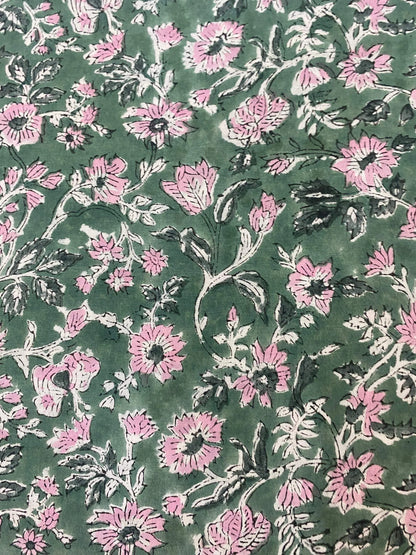 Indian Cotton Block Print Fabric by the Yard -Sewing and Quilting Fabric - Maple Village Lane