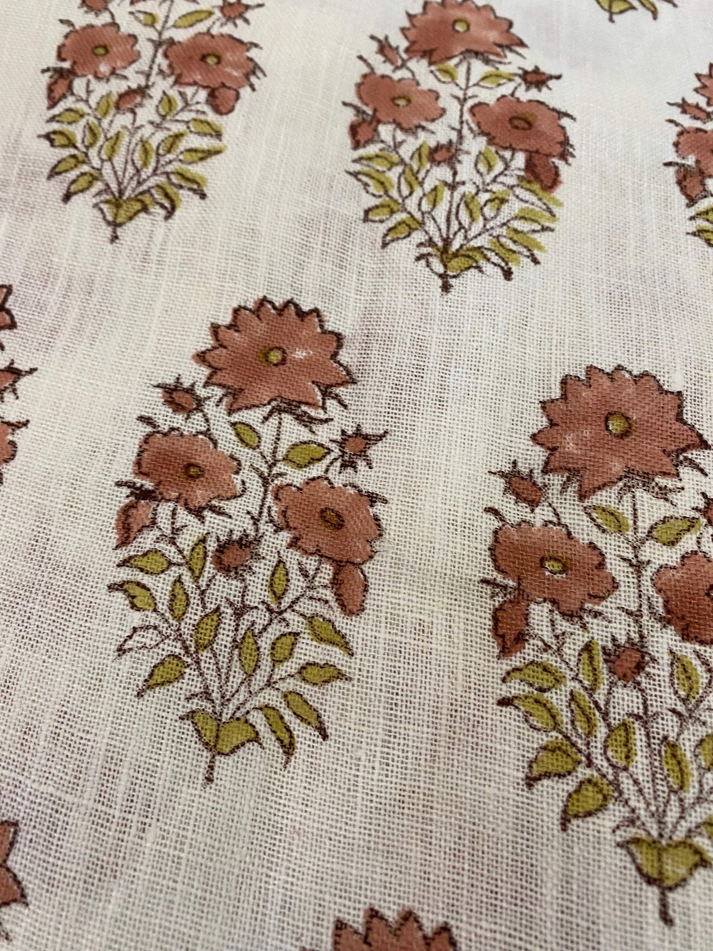 58" inches Indian Hand Block Print Fabric, Indian Linen Fabric, Block Print Fabric, Designer Floral Printing Fabric, Upholstery fabric,