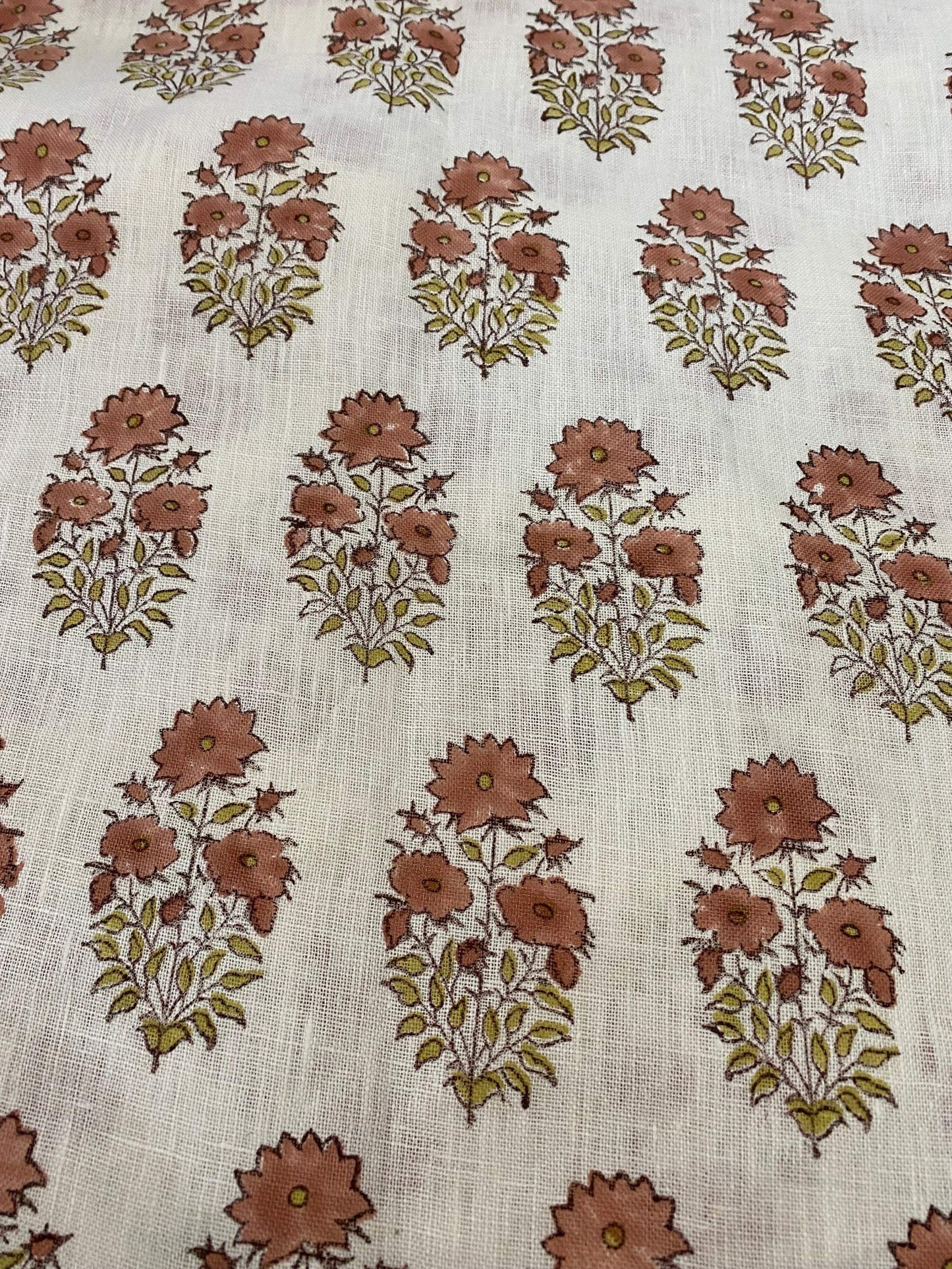 58" inches Indian Hand Block Print Fabric, Indian Linen Fabric, Block Print Fabric, Designer Floral Printing Fabric, Upholstery fabric,