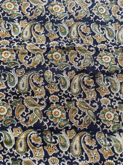 58" inches Indian Hand Block Print Fabric, Indian Linen Fabric, Block Print Fabric, Designer Floral Printing Fabric, Upholstery fabric,