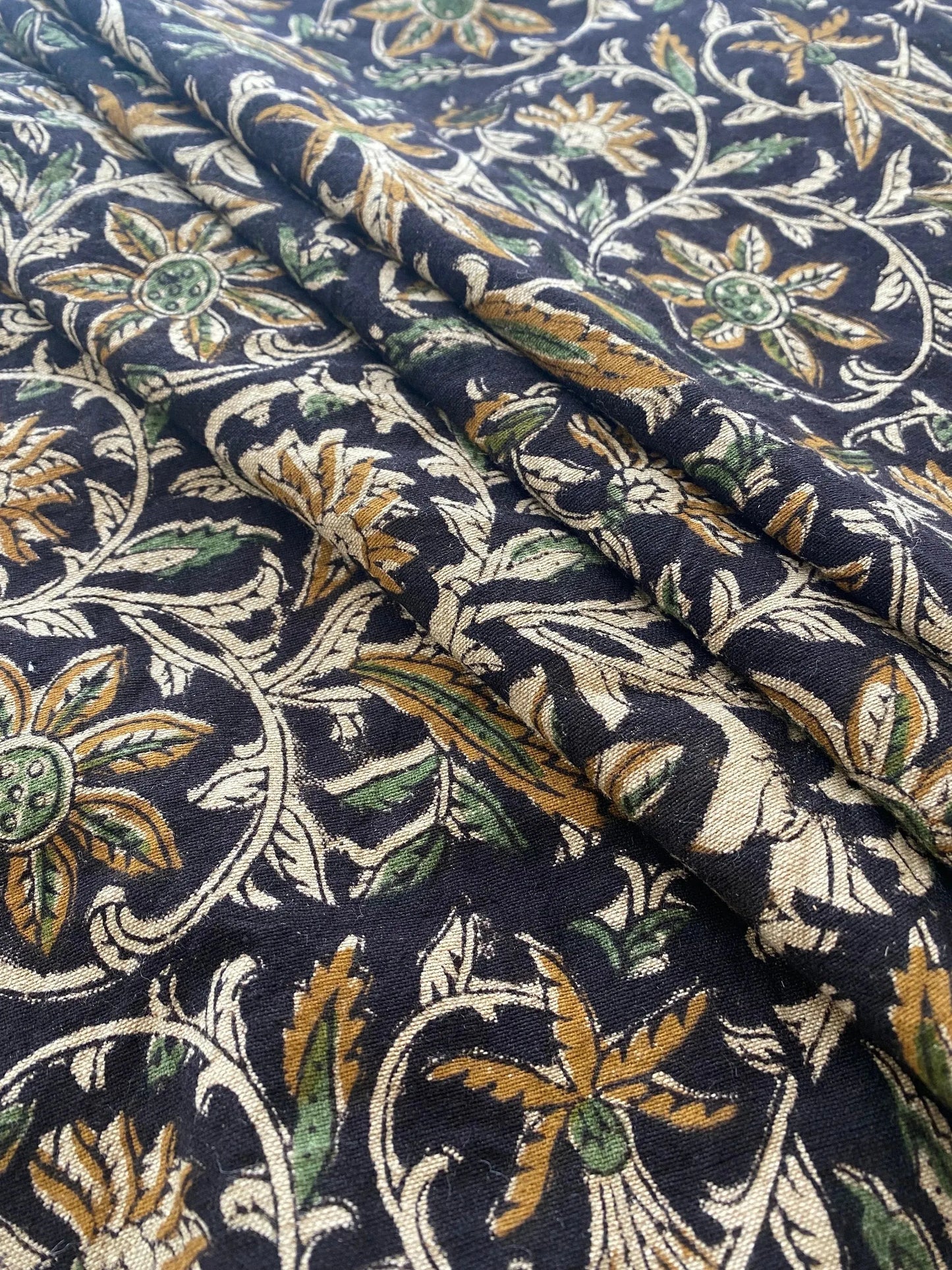 58" inches Indian Hand Block Print Fabric, Indian Linen Fabric, Block Print Fabric, Designer Floral Printing Fabric, Upholstery fabric,