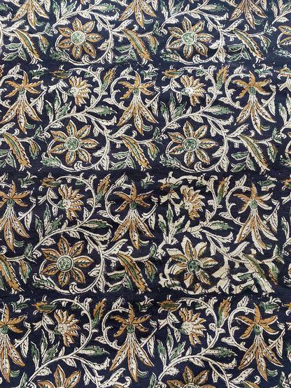 58" inches Indian Hand Block Print Fabric, Indian Linen Fabric, Block Print Fabric, Designer Floral Printing Fabric, Upholstery fabric,