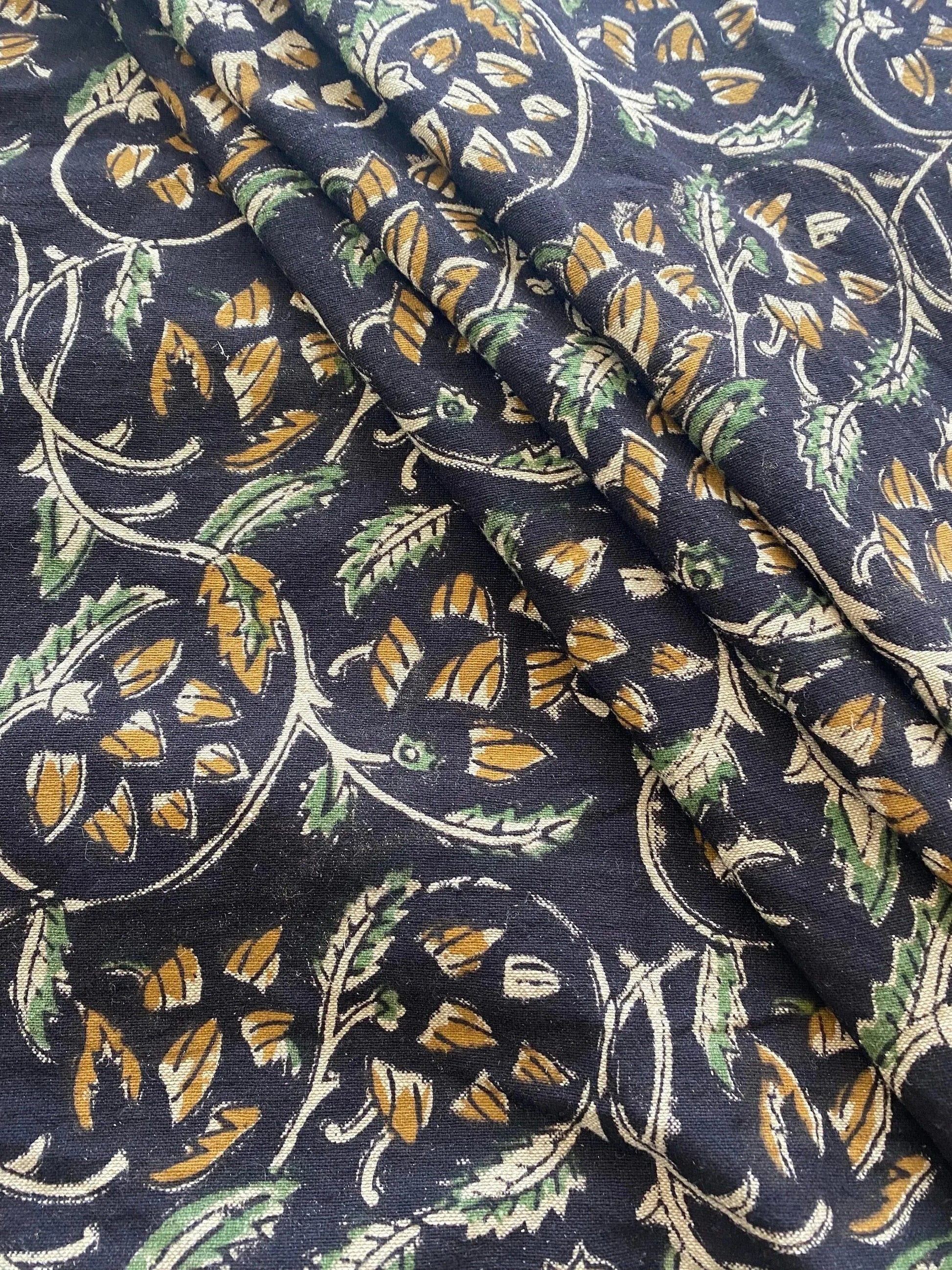 Linen fabric, Fabric by yard, Hand printed fabric, Block Print Fabric, Indian Fabric