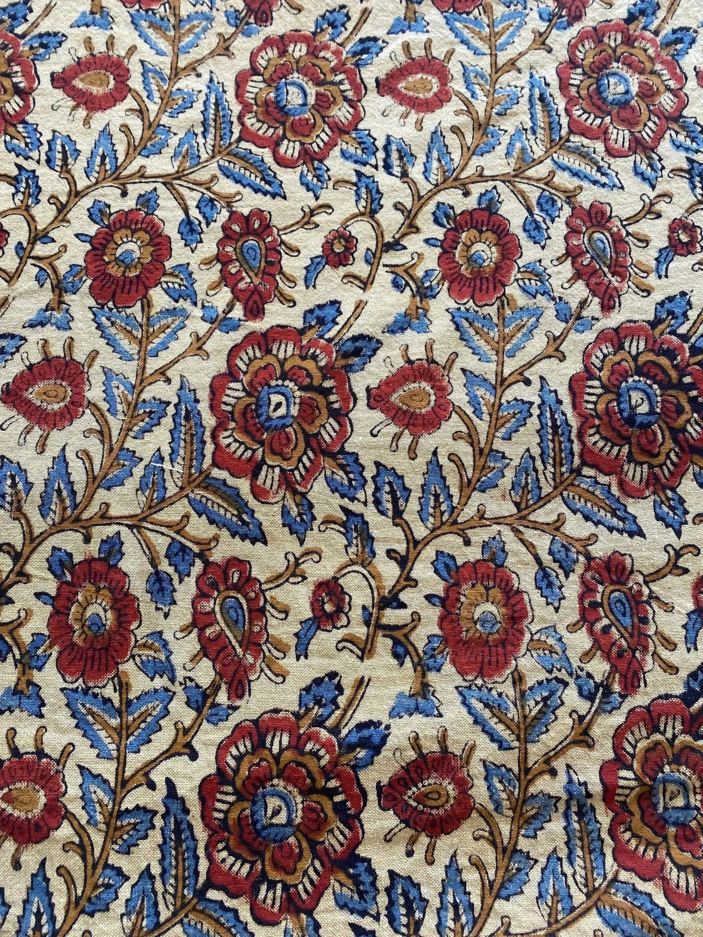 58" inches Indian Hand Block Print Fabric, Indian Linen Fabric, Block Print Fabric, Designer Floral Printing Fabric, Upholstery fabric, - Maple Village Lane