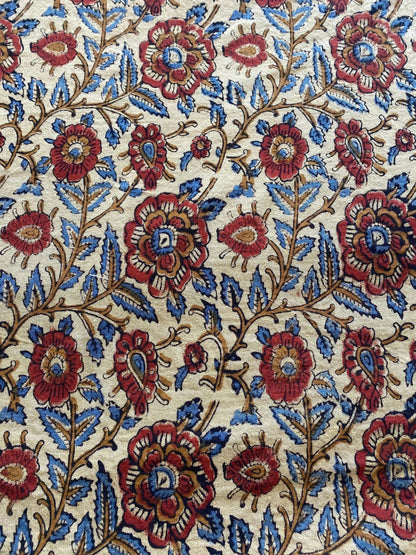 58" inches Indian Hand Block Print Fabric, Indian Linen Fabric, Block Print Fabric, Designer Floral Printing Fabric, Upholstery fabric, - Maple Village Lane