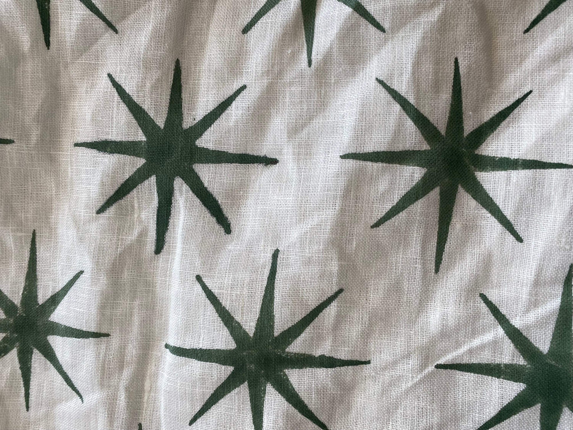 STAR || Indian Hand Block Print Fabric, Indian Linen Fabric, Block Print Fabric, Designer Floral Printing Fabric, Upholstery fabric, Pillow - Maple Village Lane