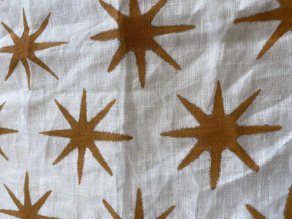 STAR || Indian Hand Block Print Fabric, Indian Linen Fabric, Block Print Fabric, Designer Floral Printing Fabric, Upholstery fabric, - Maple Village Lane