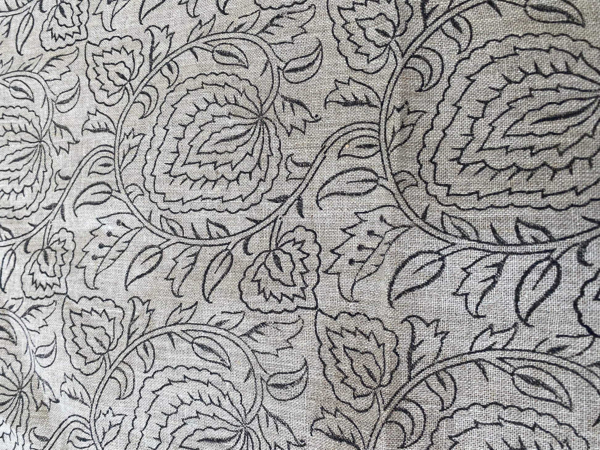 NORA || Indian Hand Block Print Fabric, Indian Linen Fabric, Block Print Fabric, Designer Floral Printing Fabric, Upholstery fabric, - Maple Village Lane