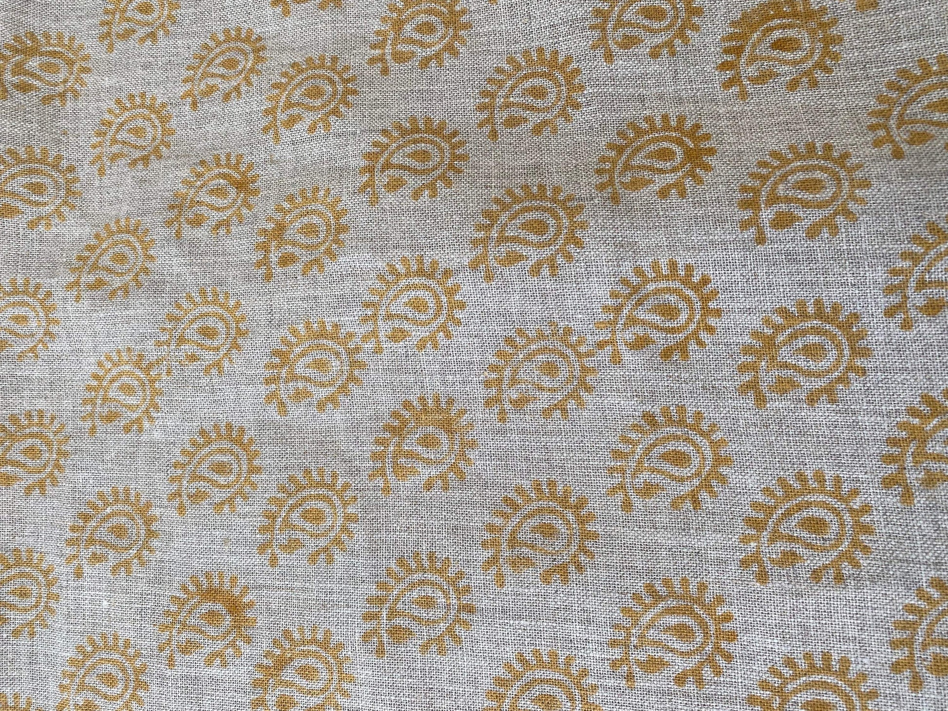 TATULLA || Indian Hand Block Print Fabric, Indian Linen Fabric, Block Print Fabric, Designer Floral Printing Fabric, Upholstery fabric, - Maple Village Lane