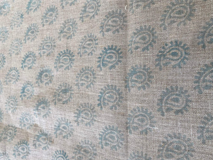 TATULLA || Indian Hand Block Print Fabric, Indian Linen Fabric, Block Print Fabric, Designer Floral Printing Fabric, Upholstery fabric, - Maple Village Lane