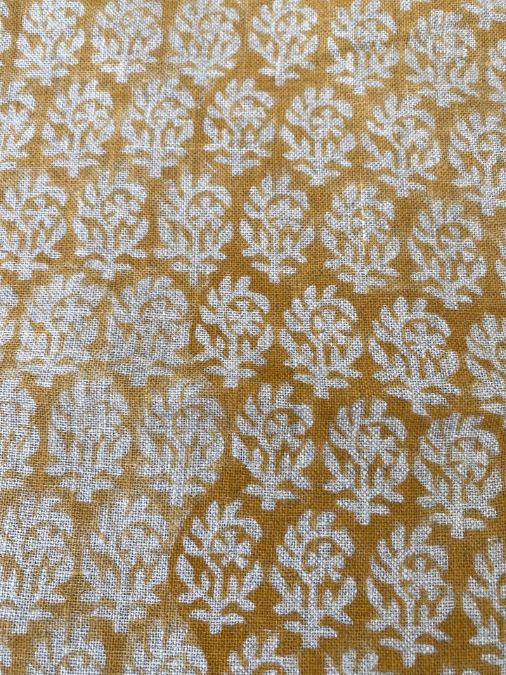BICHIYA || Indian Hand Block Print Fabric, Indian Linen Fabric, Block Print Fabric, Designer Floral Printing Fabric, Upholstery fabric, - Maple Village Lane