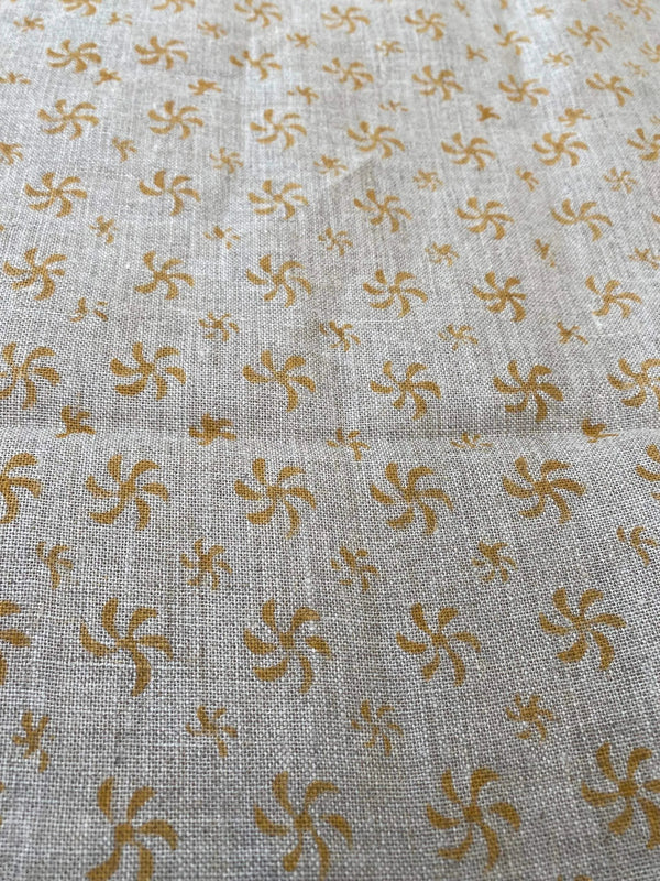FANTASY Indian Hand Block Print Linen Fabric For Upholstery
