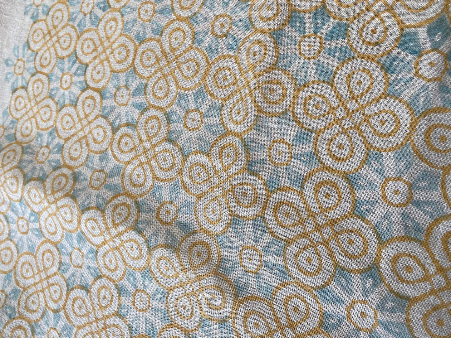 ROUNDED || Indian Hand Block Print Fabric, Indian Linen Fabric, Block Print Fabric, Designer Floral Printing Fabric, Upholstery fabric, - Maple Village Lane