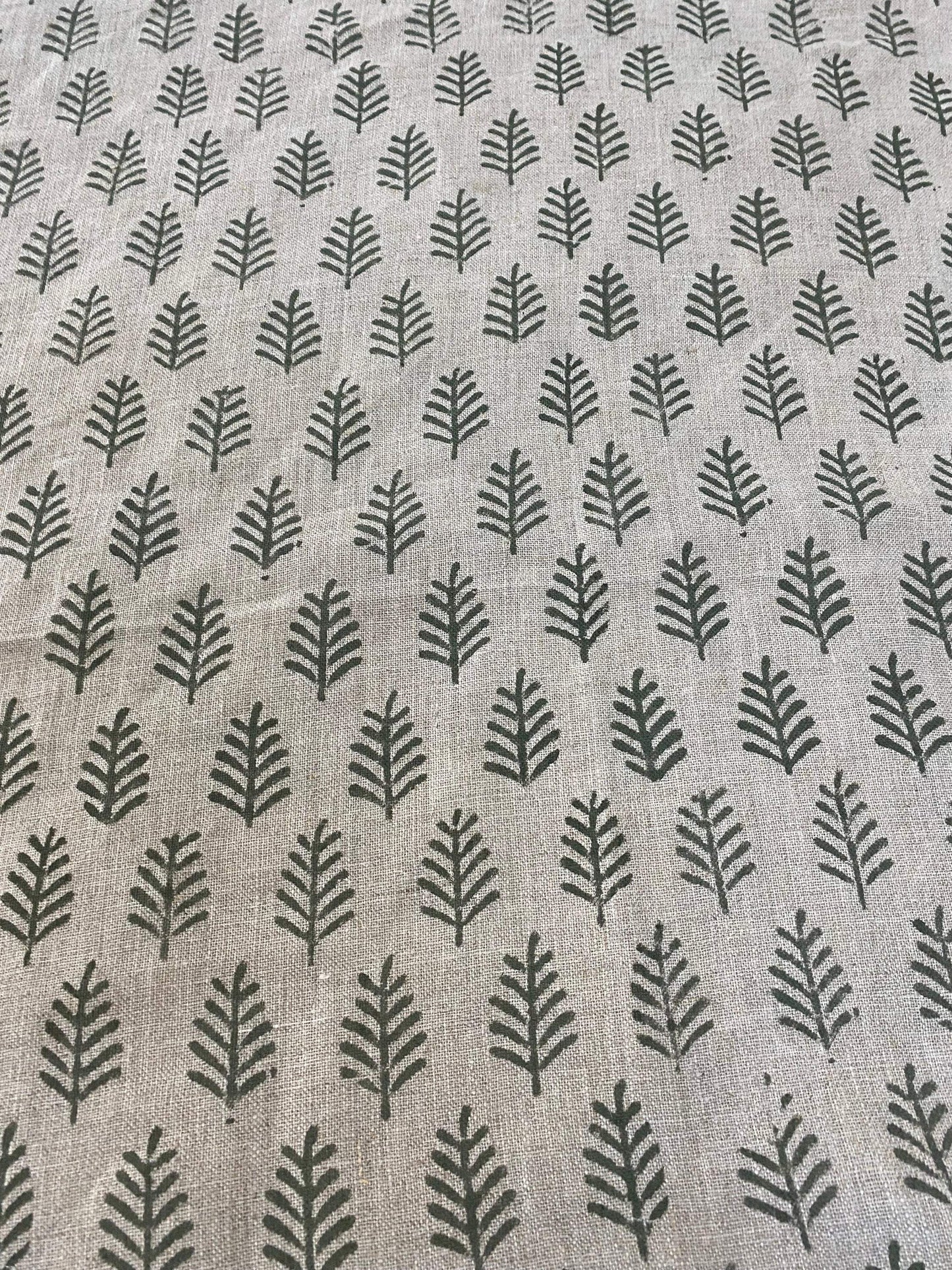 LEAFFRON || Indian Hand Block Print Fabric, Indian Linen Fabric, Block Print Fabric, Designer Floral Printing Fabric, Upholstery fabric, - Maple Village Lane