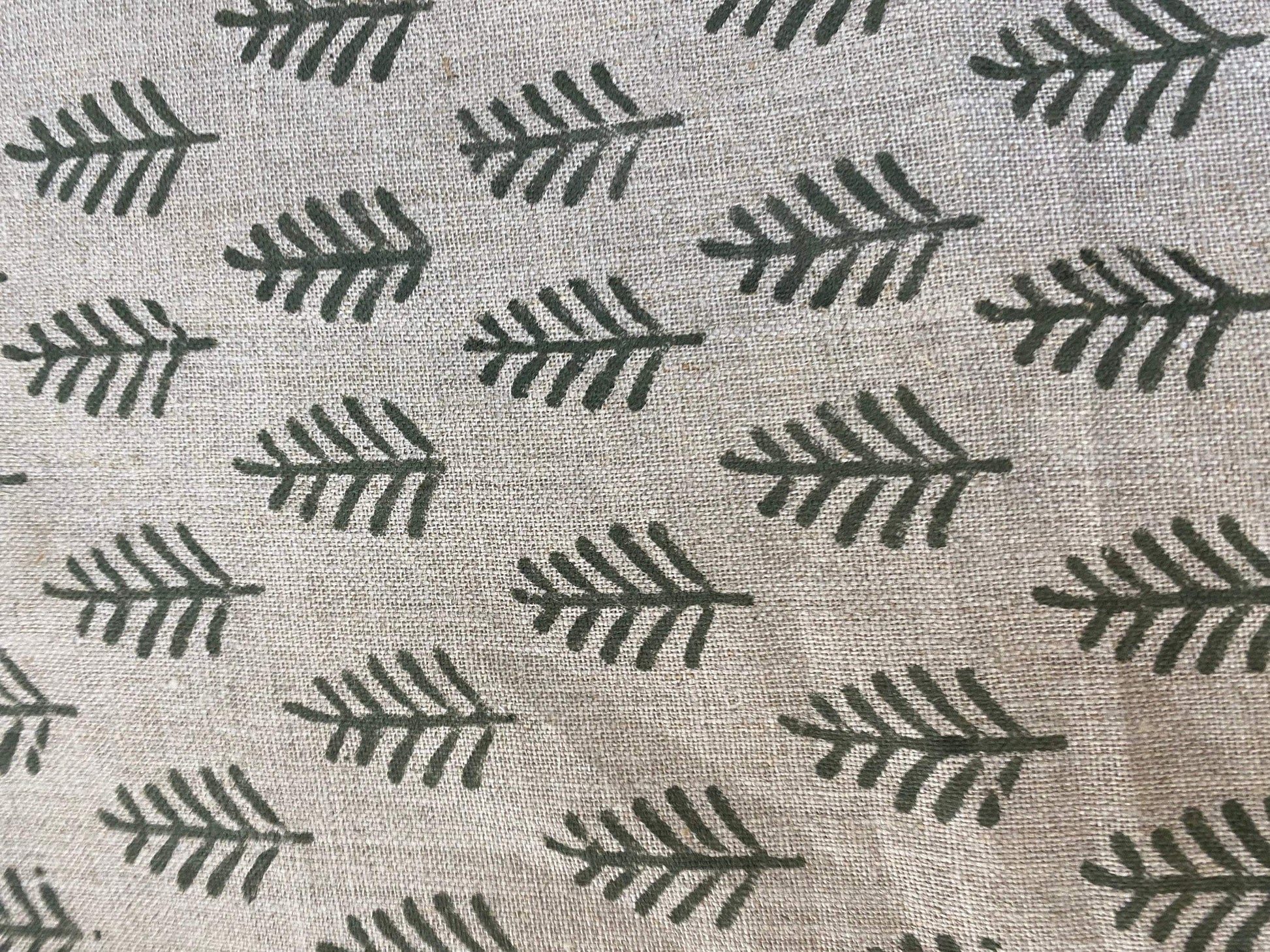 LEAFFRON || Indian Hand Block Print Fabric, Indian Linen Fabric, Block Print Fabric, Designer Floral Printing Fabric, Upholstery fabric, - Maple Village Lane