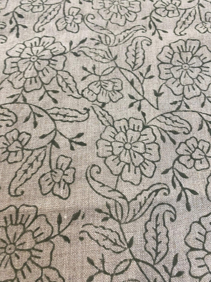 AGIRR || Indian Hand Block Print Fabric, Indian Linen Fabric, Block Print Fabric, Designer Floral Printing Fabric, Upholstery fabric, Pillow - Maple Village Lane