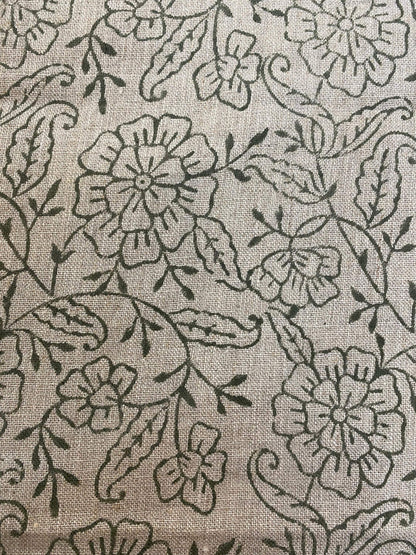 AGIRR || Indian Hand Block Print Fabric, Indian Linen Fabric, Block Print Fabric, Designer Floral Printing Fabric, Upholstery fabric, Pillow - Maple Village Lane