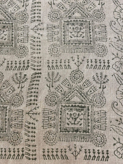 Linen fabric, Fabric by yard, Hand printed fabric, Block Print Fabric, Indian Fabric