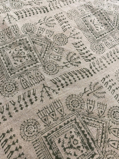 MUGHALL || Indian Hand Block Print Fabric, Indian Linen Fabric, Block Print Fabric, Designer Floral Printing Fabric, Upholstery fabric, - Maple Village Lane