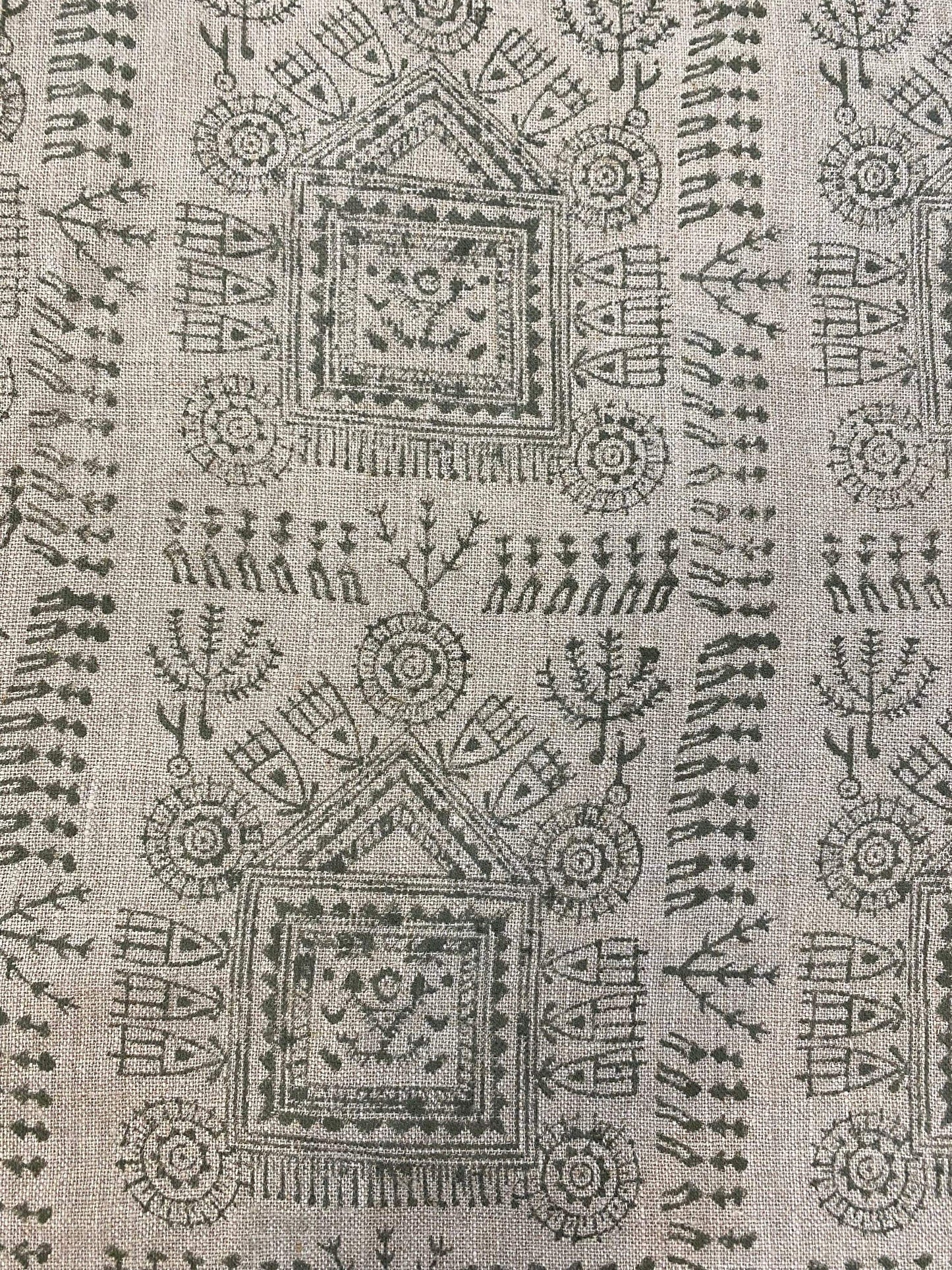 MUGHALL || Indian Hand Block Print Fabric, Indian Linen Fabric, Block Print Fabric, Designer Floral Printing Fabric, Upholstery fabric, - Maple Village Lane