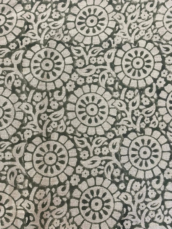 Hattie HEMMEL Indian Hand Block Print Linen Fabric