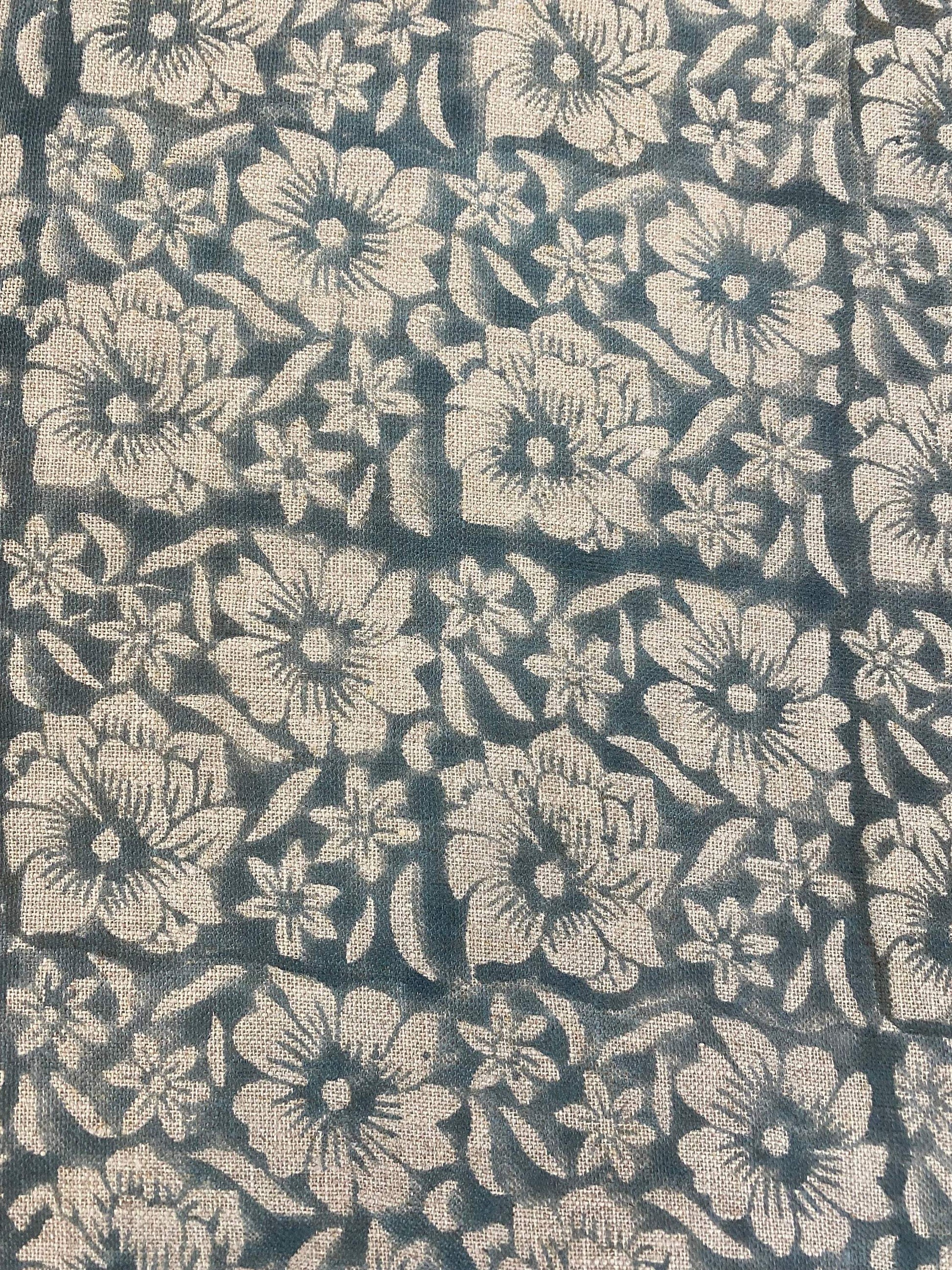 Linen fabric, Fabric by yard, Hand printed fabric, Block Print Fabric, Indian Fabric