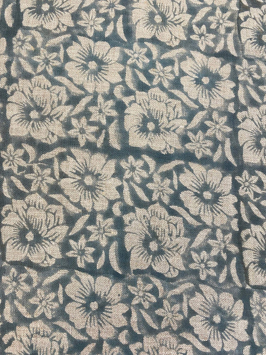 Linen fabric, Fabric by yard, Hand printed fabric, Block Print Fabric, Indian Fabric